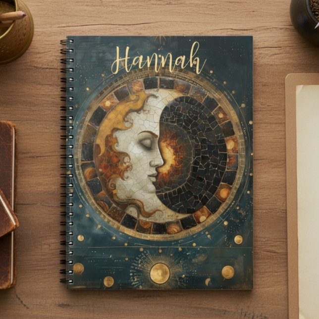 Cuaderno Monograma de la luna de la luna celeste de zodiaco (Subido por el creador)