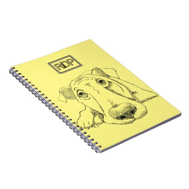Cuaderno Monograma de la pluma precargada de tinta y la plu (Lado Derecho)