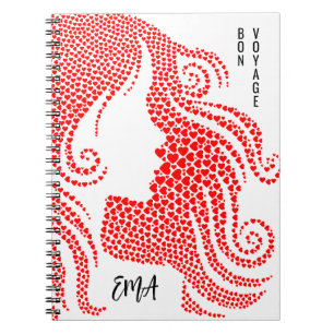 Cuaderno Monograma de la silueta de una mujer de buen viaje