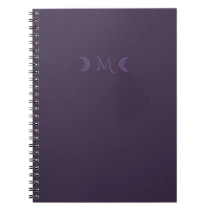 Cuaderno Monograma de las lunas de media luna violeta y tur