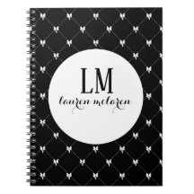 Monograma de lazo negro y blanco