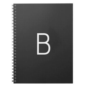 Cuaderno Monograma de letra inicial negra moderno