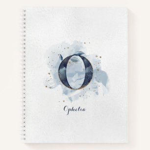 Cuaderno Monograma de letra O floral moderno personalizado 
