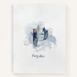 Cuaderno Monograma de letra P floral personalizado moderno 