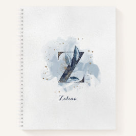 Cuaderno Monograma de letra Z floral moderno personalizado 