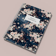 Monograma de líneas onduladas florales de Sakura