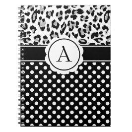 Cuaderno monograma de lunares y estampado de anima