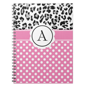 Cuaderno monograma de lunares y estampado de anima