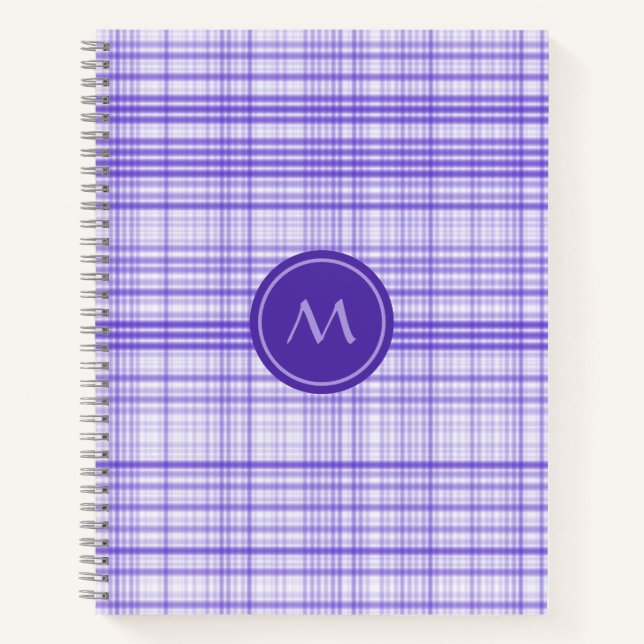 Cuaderno Monograma de lustra blanca azul (Anverso)