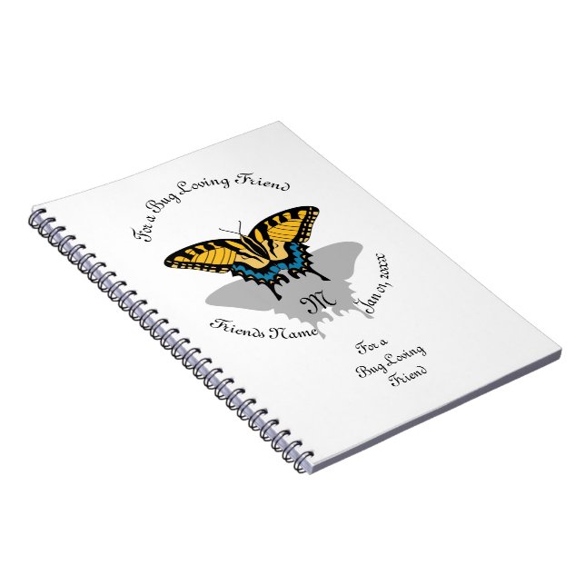 Cuaderno Monograma de mariposa de cola tragada (Lado Derecho)