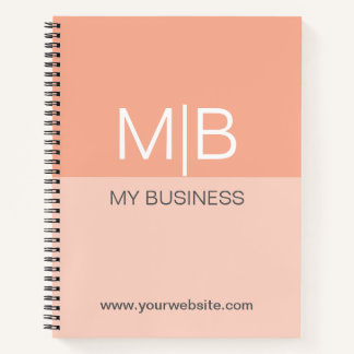 Cuaderno Monograma de melocotón empresarial
