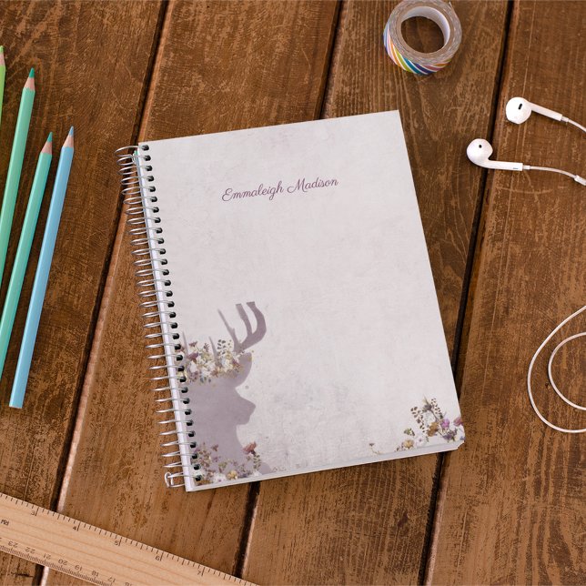 Cuaderno Monograma de Moda de Lavender Deer Dreamy Boho (Subido por el creador)