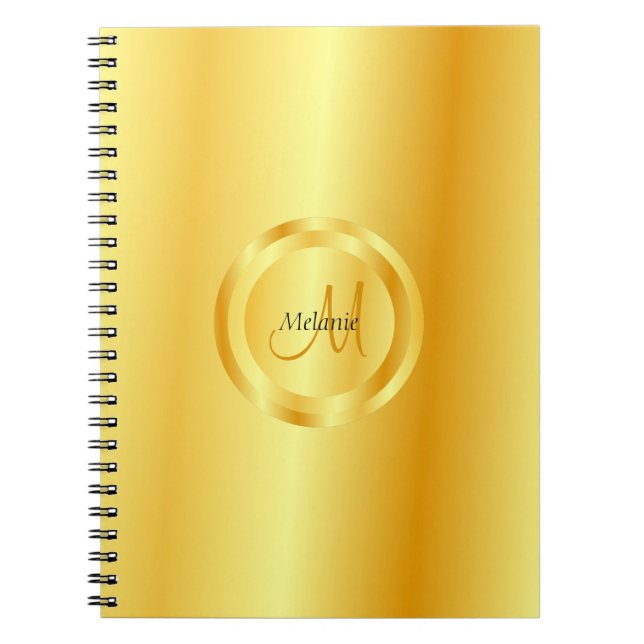 Cuaderno Monograma de moda de plantilla moderna con estilo  (Frente)