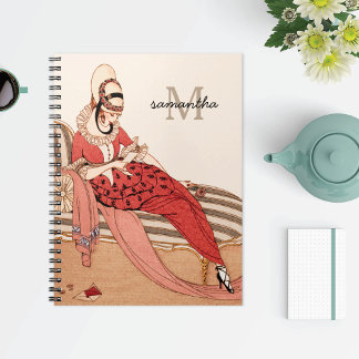Cuaderno Monograma de moda romántico Art Nouveau