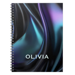 Cuaderno Monograma de morado de satinado metalico de aqua d