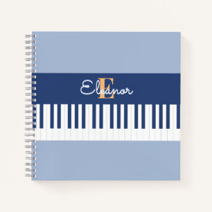 Cuaderno Monograma de música de piano Keys teclado musical