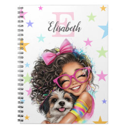 Cuaderno Monograma de niña cualquier inicial y nombre
