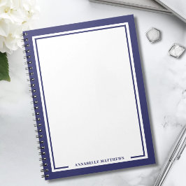 Cuaderno Monograma de nombre azul marino