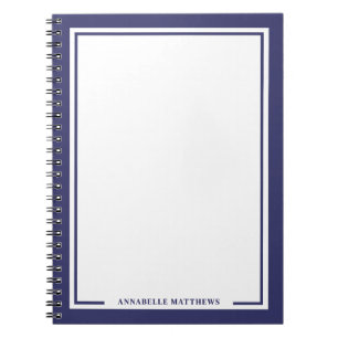 Cuaderno Monograma de nombre azul marino