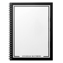 Cuaderno Monograma de Nombre Blanco Negro