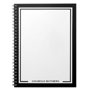 Cuaderno Monograma de Nombre Blanco Negro