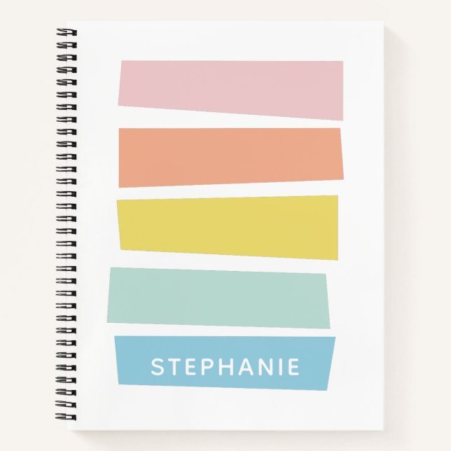 Cuaderno Monograma de nombre con formas geométricas pastel  (Anverso)