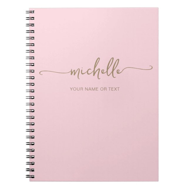 Cuaderno Monograma de nombre con letra script dorada modern (Frente)