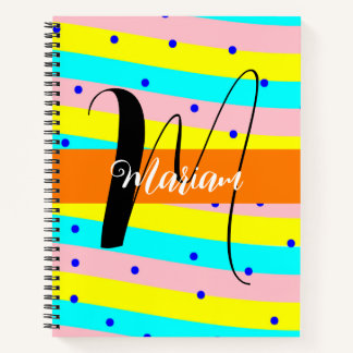 Cuaderno Monograma de nombre corto - Estético multicolor