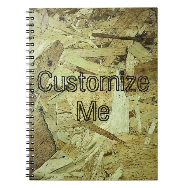 Cuaderno Monograma de nombre de bricolaje con grano de made (Frente)