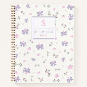 Cuaderno Monograma de nombre de coqueta femenina linda flor
