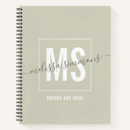 Cuaderno Monograma de nombre de guión moderno