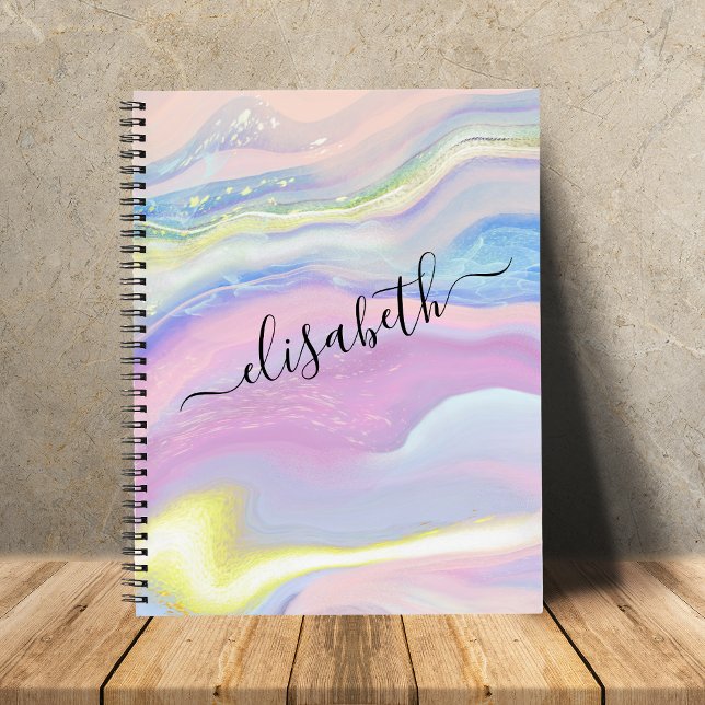 Cuaderno Monograma de nombre de letra script de mármol de a (Subido por el creador)