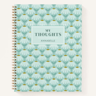 Cuaderno Monograma de nombre 'Mis Pensamientos' Floral Vint