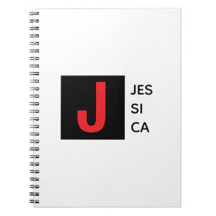 Cuaderno Monograma de nombre profesional elegante moderno