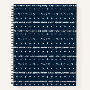Cuaderno Monograma de nombre repetido azul