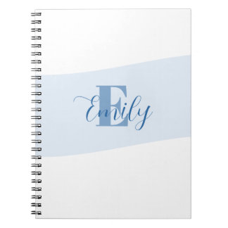 Cuaderno Monograma de nombre Retro Azul