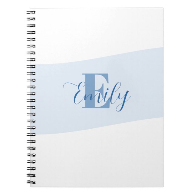 Cuaderno Monograma de nombre Retro Azul (Frente)