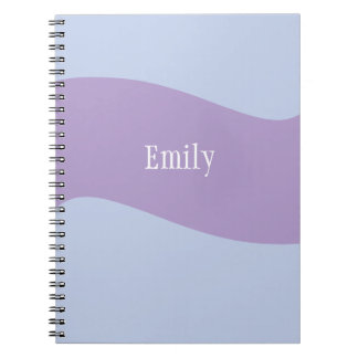 Cuaderno Monograma de nombre Retro Negrita Azul Púrpura