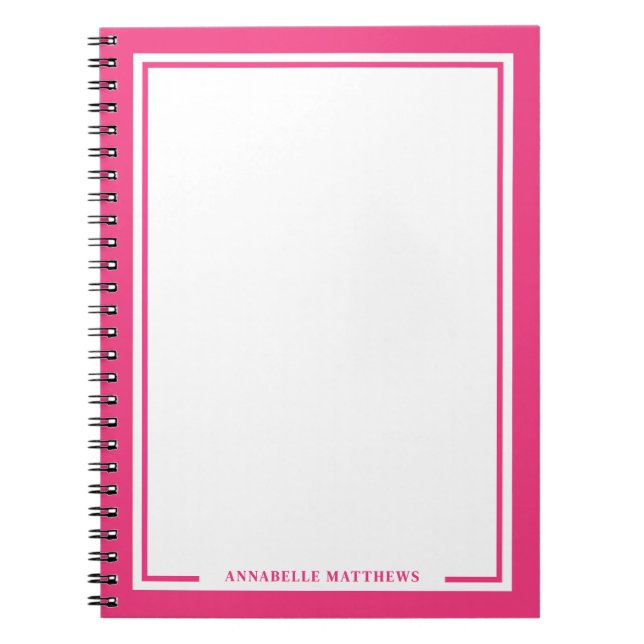 Cuaderno Monograma de Nombre Rosa (Frente)