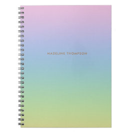Cuaderno Monograma de nombre simple de arcoiris unidosis si