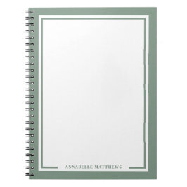 Cuaderno Monograma de nombre Verde Salvia