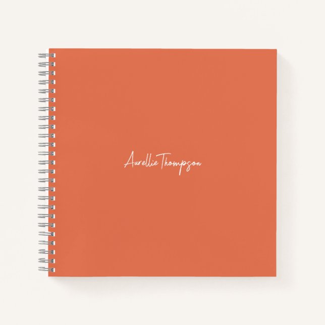 Cuaderno Monograma de Novias Modernas Naranja de Novias (Anverso)