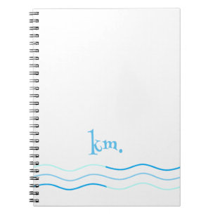 Cuaderno Monograma de ondas azules