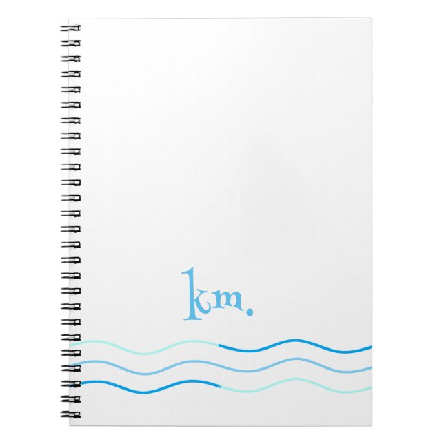 Cuaderno Monograma de ondas azules (Frente)