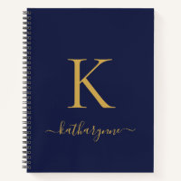 Monograma de oro azul de la Marina moderna