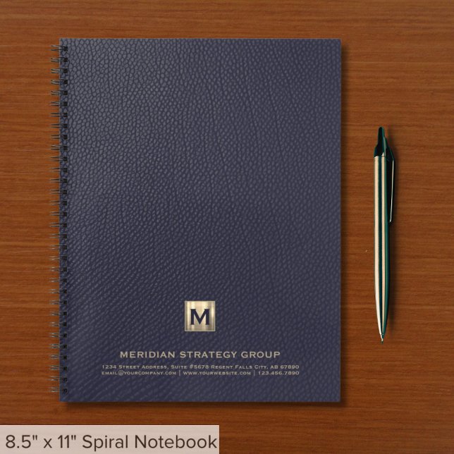 Cuaderno Monograma de oro azul de la Marina Profesional (Subido por el creador)