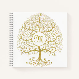 Cuaderno Monograma de oro moderno