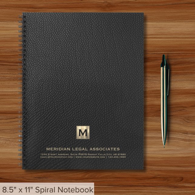 Cuaderno Monograma de oro negro profesional (Subido por el creador)