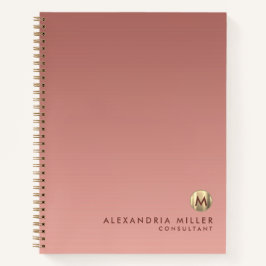 Cuaderno Monograma de oro Rosa elegante