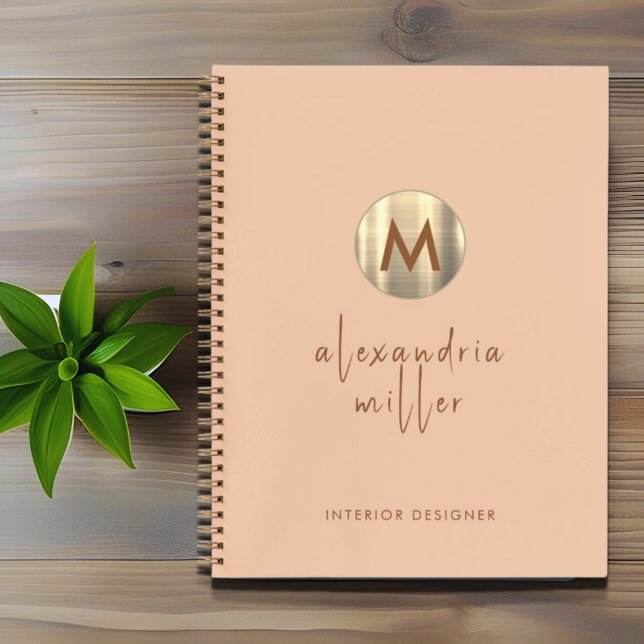 Cuaderno Monograma de oro simple y elegante (Subido por el creador)